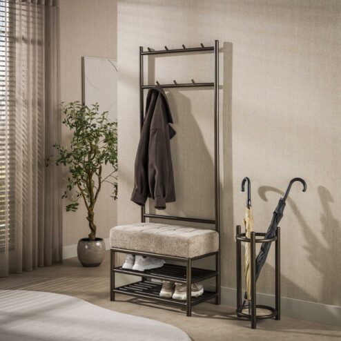 Patrick Garderobebank Bruin|Zand 70cm