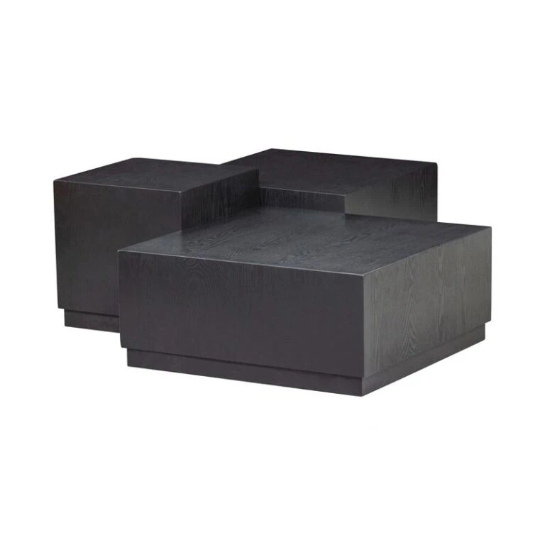 Pim Bijzettafels Hout Zwart Set Van 3