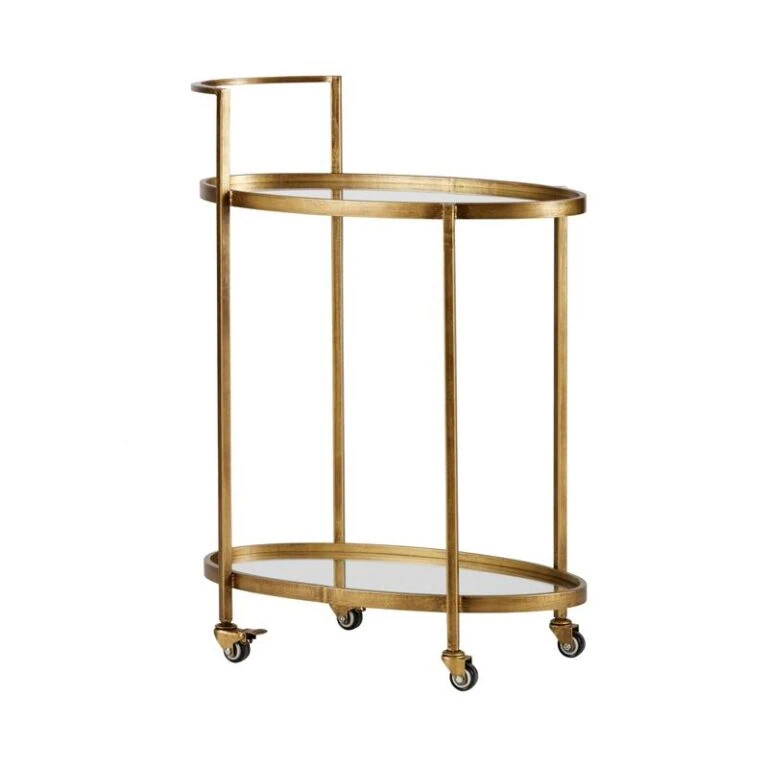 Push Trolley Metaal Antique Brass 67cm
