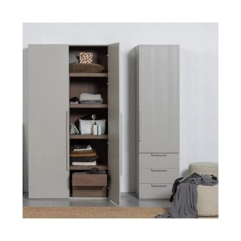 Rens 2-Deurs Kledingkast Pebble Grey 110cm
