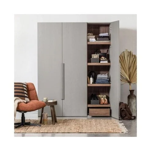 Rens 3-Deurs Kledingkast Pebble Grey 165cm