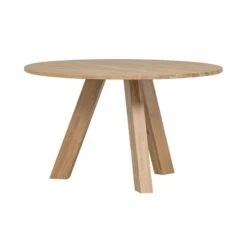 Rhonda Eettafel rond Eiken Naturel 129cm