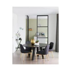 Rhonda XL Eettafel rond Eiken Blacknight 150cm
