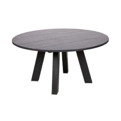 Rhonda XL Eettafel rond Eiken Blacknight 150cm