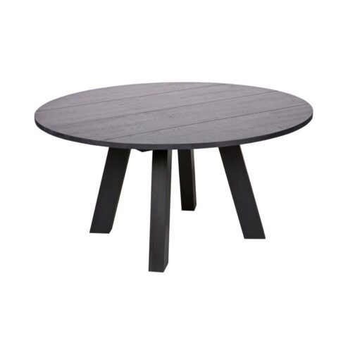 Rhonda XL Eettafel rond Eiken Blacknight 150cm
