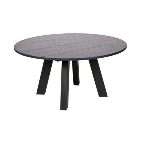 Rhonda XL Eettafel rond Eiken Blacknight 150cm