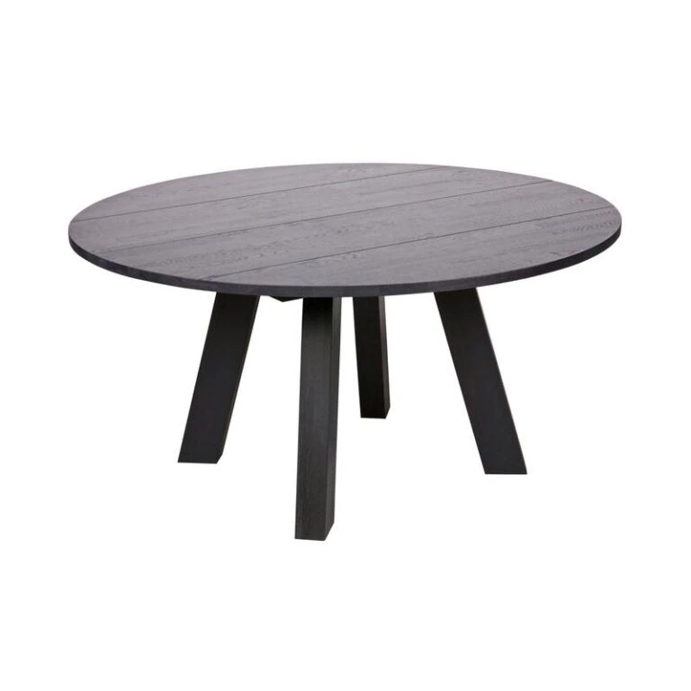 Rhonda XL Eettafel rond Eiken Blacknight 150cm