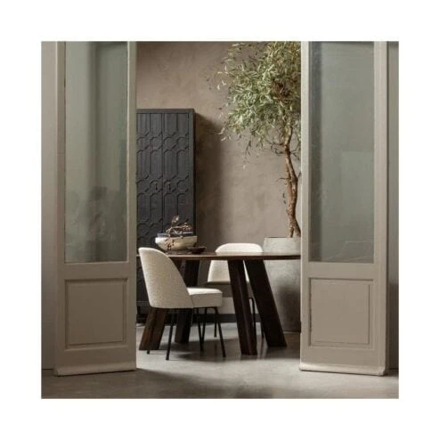 Roundly Eettafel organisch Mangohout Walnoot 160cm