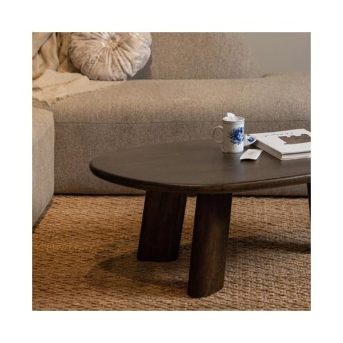 Roundly Salontafel organisch Mangohout Walnoot 110cm
