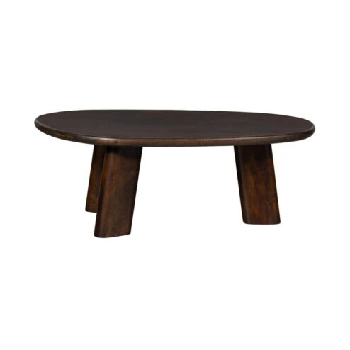 Roundly Salontafel organisch Mangohout Walnoot 110cm
