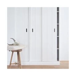 Row Kledingkast Wit Dennenhout 85cm