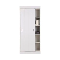 Row Kledingkast Wit Dennenhout 85cm