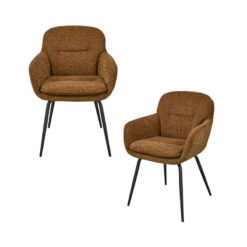 Runa Eetkamerstoel Chenille Karamel