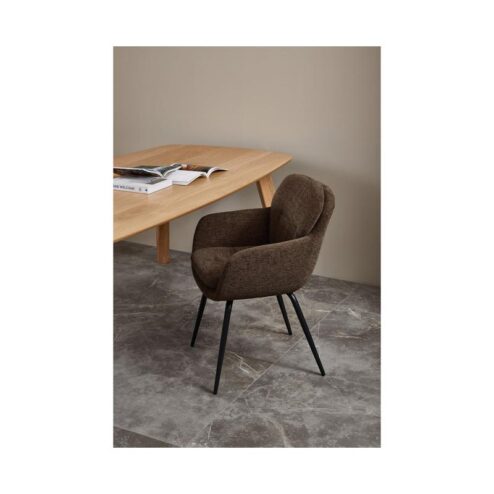 Runa Eetkamerstoel Chenille Warmbruin