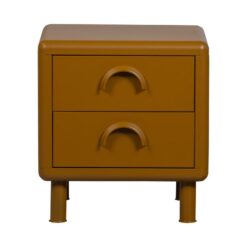 Rune Nachtkastje 2 Lades Metaal Honinggeel 45cm