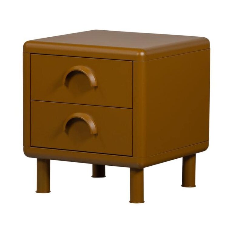 Rune Nachtkastje 2 Lades Metaal Honinggeel 45cm