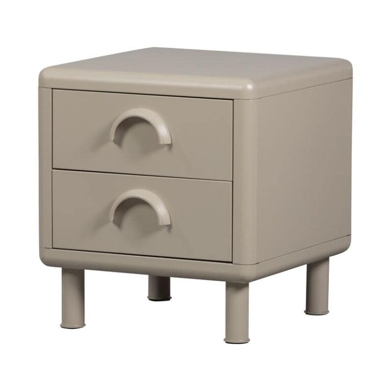 Rune Nachtkastje 2 Lades Metaal Zand 45cm