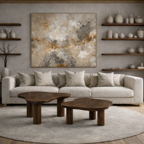 Saar Salontafel set van 2 organisch Walnoot