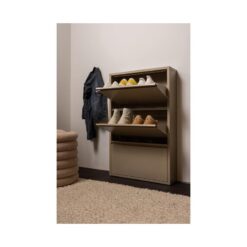 Sabine 3-Vaks Schoenenkast Metaal Zand 66cm