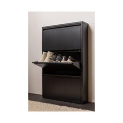Sabine 3-Vaks Schoenenkast Metaal Zwart 66cm