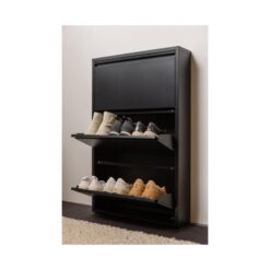 Sabine 3-Vaks Schoenenkast Metaal Zwart 66cm