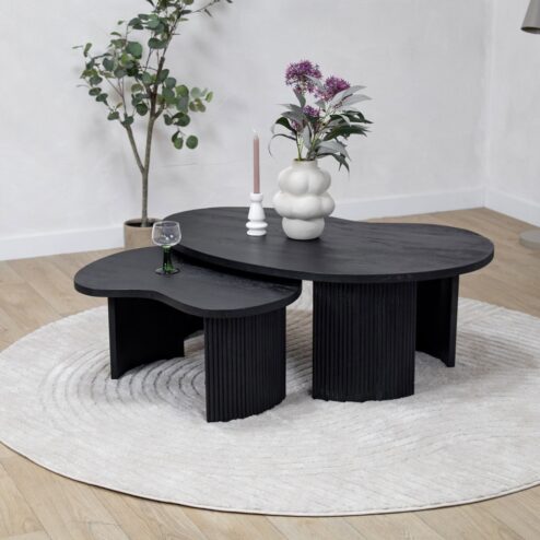 Salontafel Asger set van 2 zwart 110/70cm
