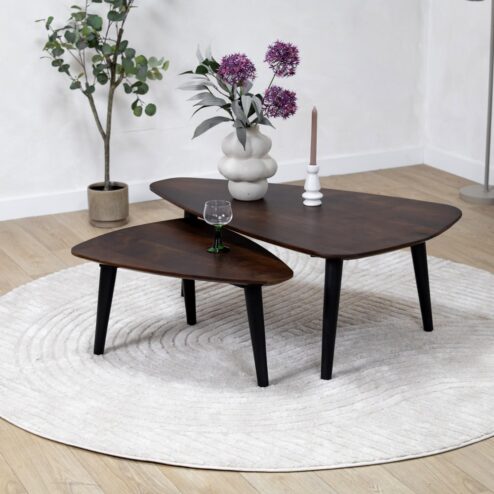Salontafel Isla set van 2 bruin 110/71cm
