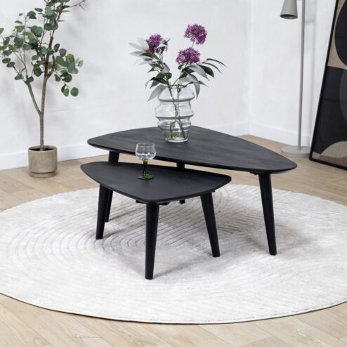 Salontafel Isla set van 2 zwart 110/71cm