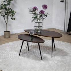 Salontafel Rosa set van 2 bruin 90/70cm