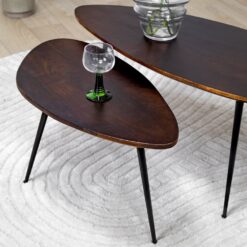 Salontafel Rosa set van 2 bruin 90/70cm