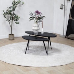 Salontafel Rosa set van 2 zwart 90/70cm