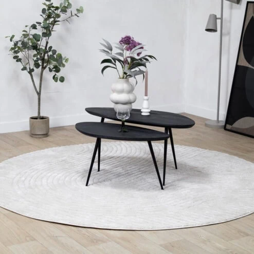 Salontafel Rosa set van 2 zwart 90/70cm