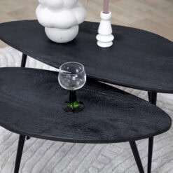 Salontafel Rosa set van 2 zwart 90/70cm