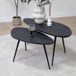 Salontafel Rosa set van 2 zwart 90/70cm