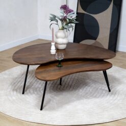 Salontafel Signe set van 2 bruin 120/92cm