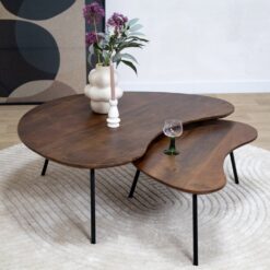 Salontafel Signe set van 2 bruin 120/92cm