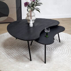 Salontafel Signe set van 2 zwart 120/92cm