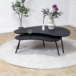 Salontafel Signe set van 2 zwart 120/92cm