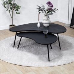 Salontafel Signe set van 2 zwart 120/92cm