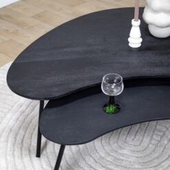 Salontafel Signe set van 2 zwart 120/92cm