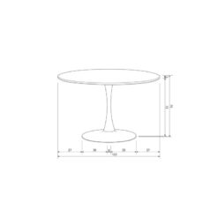 Sammy Eettafel Rond MDF Zwart 120cm