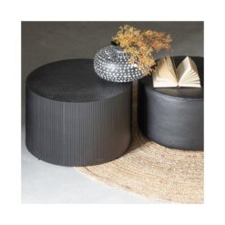 Sanne Bijzettafel Rond MDF Zwart 60cm