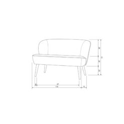 Sara Bankje Velvet Framboos 110cm