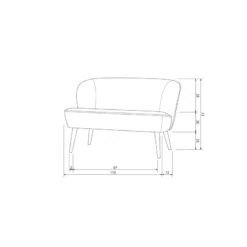 Sara Bankje Velvet Oker 110cm