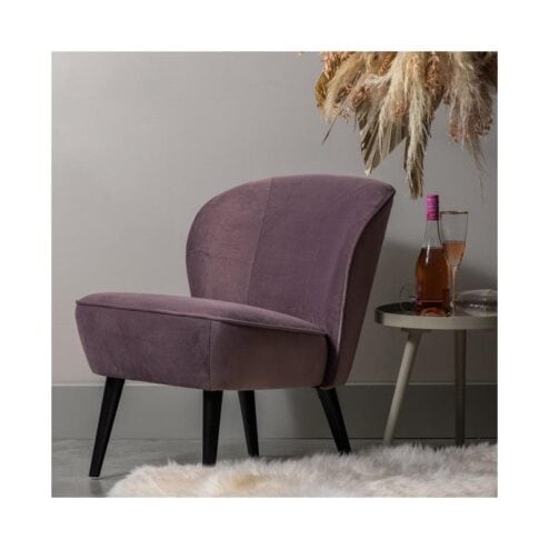 Sara Fauteuil Velvet Warm Lila