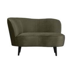Sara Lounge Fauteuil Links Velvet Warm Groen 112cm