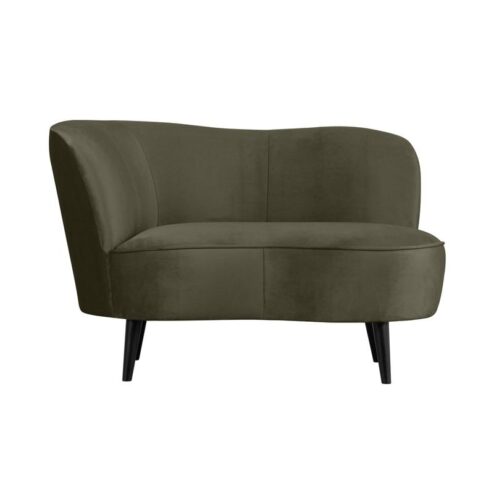 Sara Lounge Fauteuil Links Velvet Warm Groen 112cm