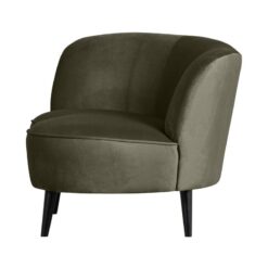 Sara Lounge Fauteuil Links Velvet Warm Groen 112cm