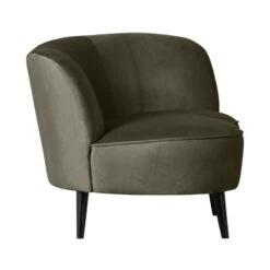 Sara Lounge Fauteuil Rechts Velvet Warm Groen 112cm
