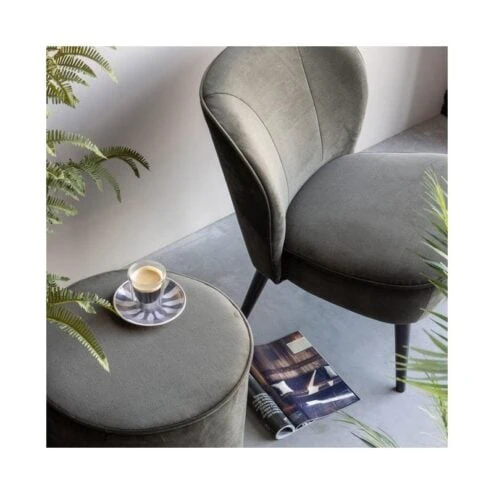 Sara Poef Hoog rond Velvet Warm Groen 46cm